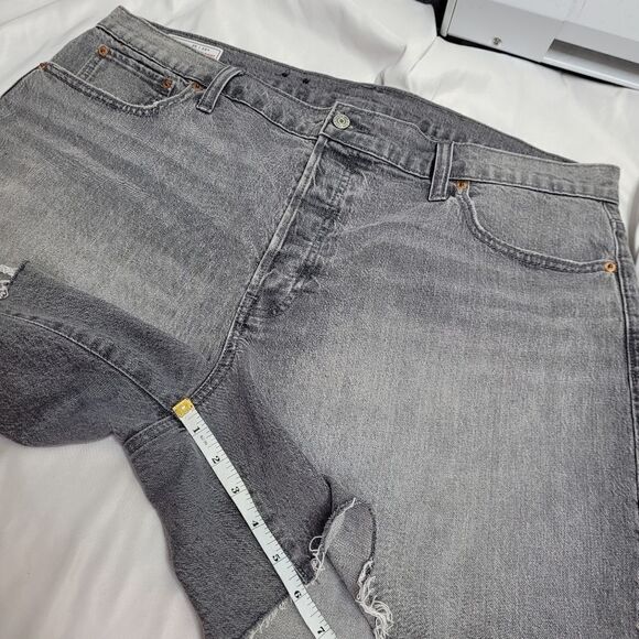 GAP washed grey cheeky‎ high rise cutoff denim midi shorts 35/20 - Picture 9 of 11